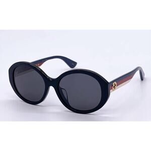 Gucci Sunglasses Plastic Black Oval 57 18-150 Interlocking G GG0279SA With Case